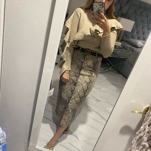 Zara snake print midi skirt